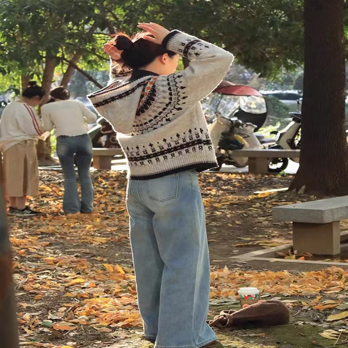 91家纺网 家纺一手货源 找家纺 （总）洛兰沙家居馆 只代发欧洲站2025秋季新休闲款毛衣外套重工立体花朵单排扣宽松软糯针织开衫