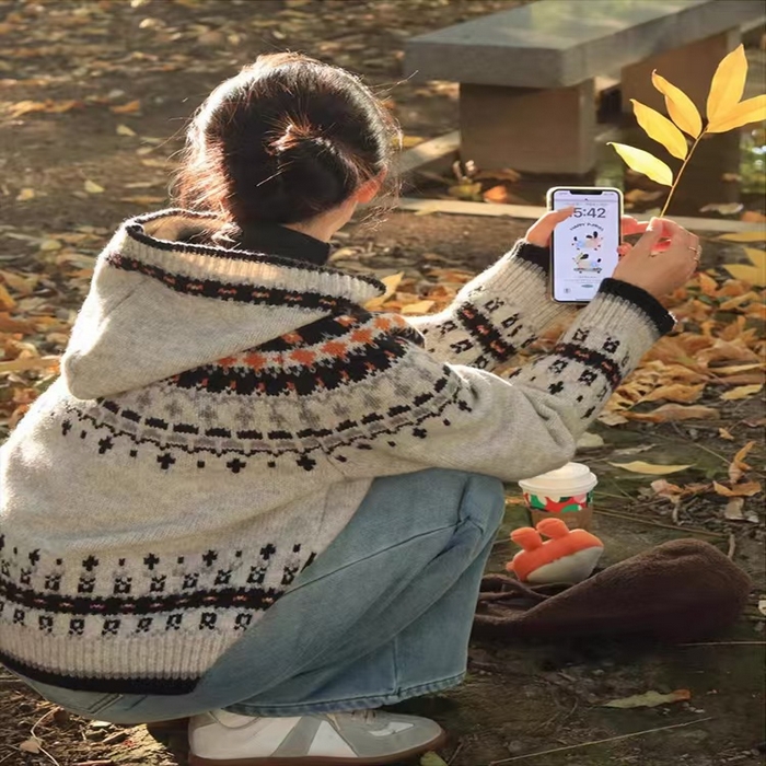 91家纺网 家纺一手货源 找家纺 （总）洛兰沙家居馆 只代发欧洲站2025秋季新休闲款毛衣外套重工立体花朵单排扣宽松软糯针织开衫