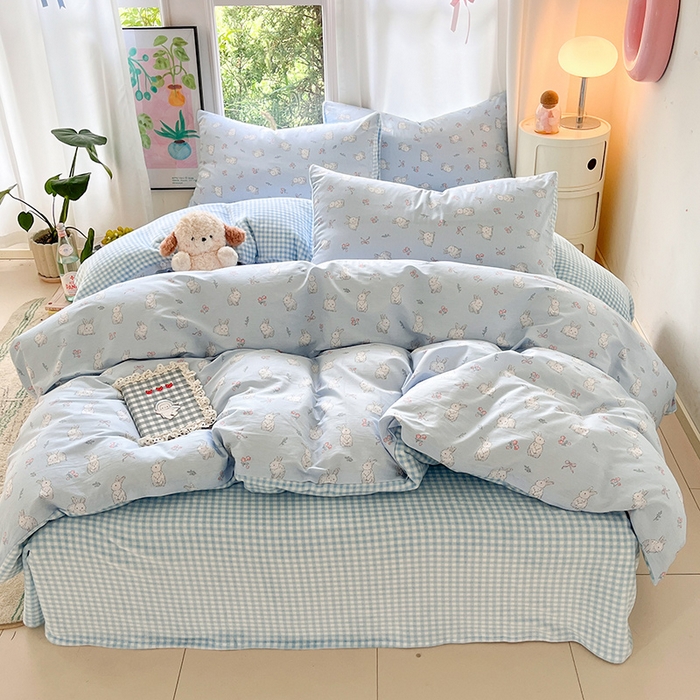 91家纺网 家纺一手货源 找家纺 瑞莱 2025新款秋冬网红款棉加绒四件套 玉兔仙子