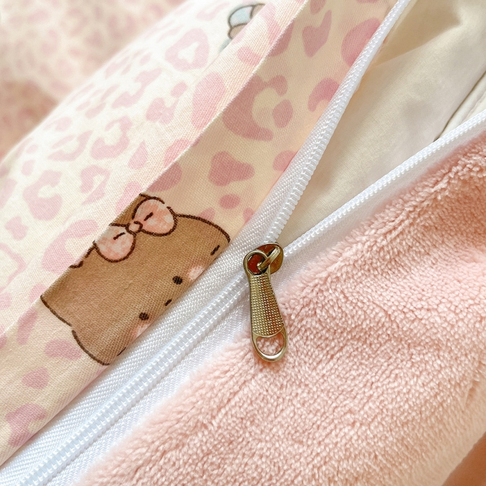 91家纺网 家纺一手货源 找家纺 瑞莱 2025新款秋冬网红款棉加绒四件套 豹纹KT