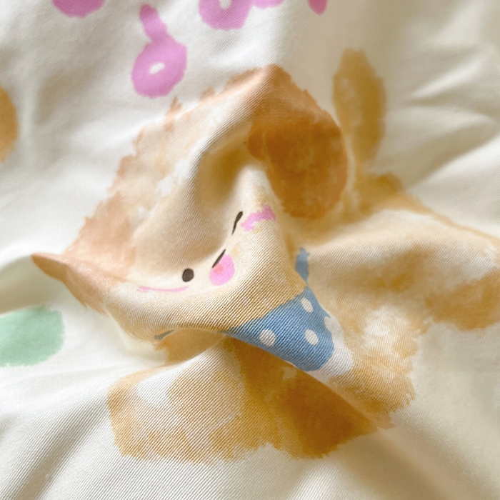 91家纺网 家纺一手货源 找家纺 瑞莱 2025新款秋冬网红款棉加绒四件套 波点小狗