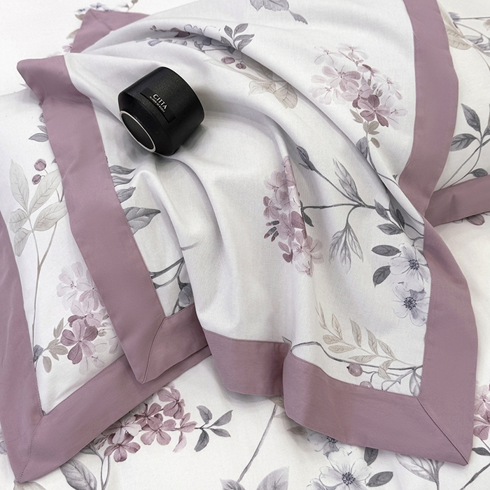 91家纺网 家纺一手货源 找家纺 乐蔻家纺 2025新款全棉拼边陶瓷生态磨毛四件套 余生浅茉 米