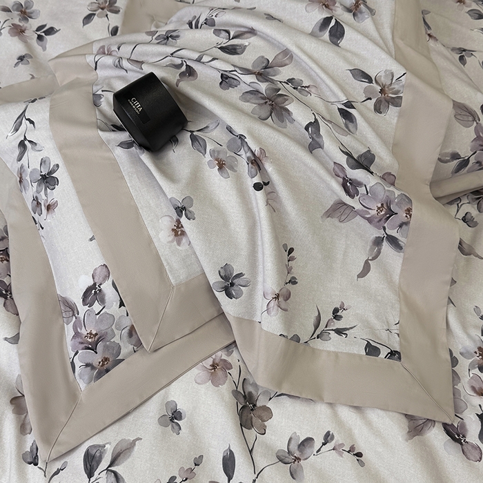 91家纺网 家纺一手货源 找家纺 乐蔻家纺 2025新款全棉拼边陶瓷生态磨毛四件套 悦野 米