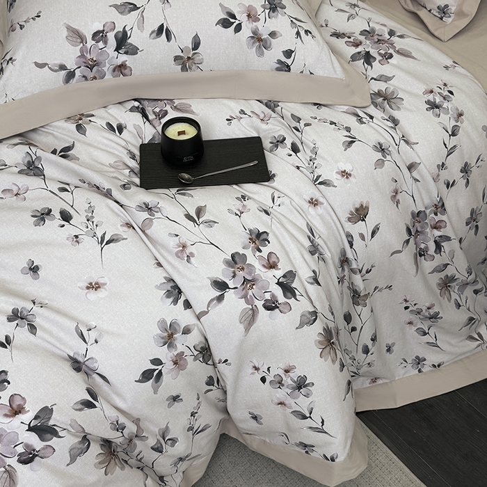 91家纺网 家纺一手货源 找家纺 乐蔻家纺 2025新款全棉拼边陶瓷生态磨毛四件套 悦野 米