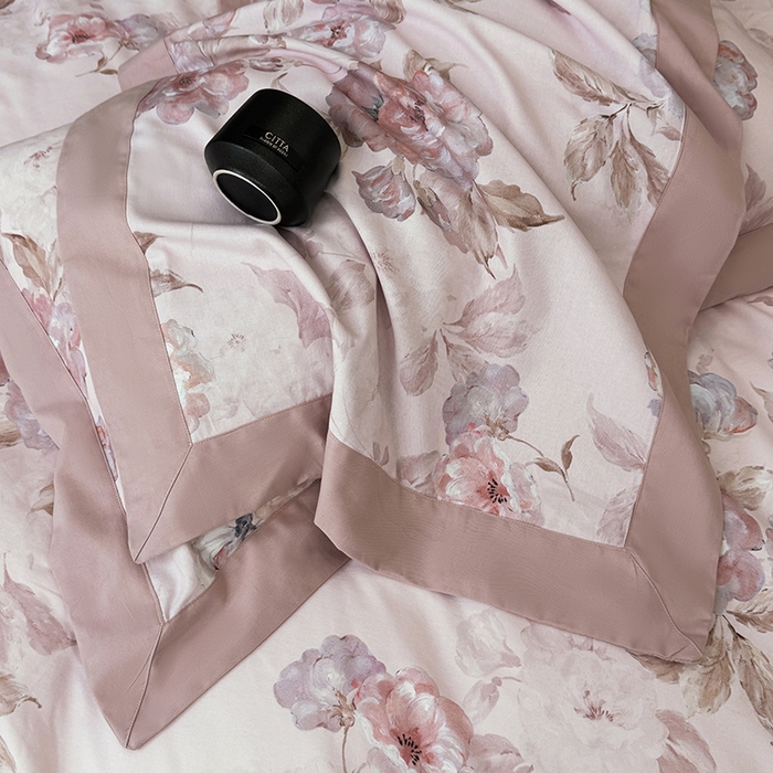 91家纺网 家纺一手货源 找家纺 乐蔻家纺 2025新款全棉拼边陶瓷生态磨毛四件套 柔黛 豆沙