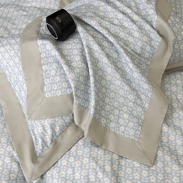 91家纺网 家纺一手货源 找家纺 乐蔻家纺 2025新款全棉拼边陶瓷生态磨毛四件套 梦园 绿