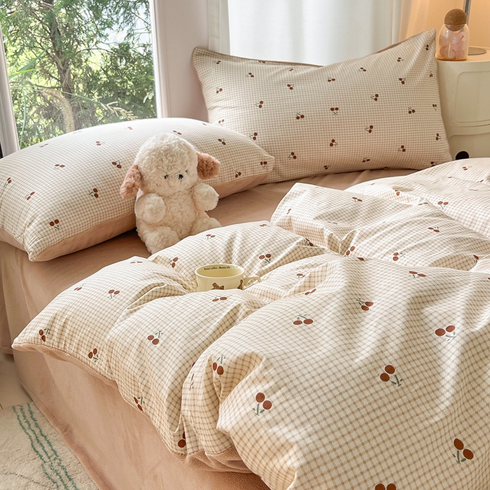 91家纺网 家纺一手货源 找家纺 瑞莱 2025新款秋冬网红款棉加绒四件套 棉绒樱姿