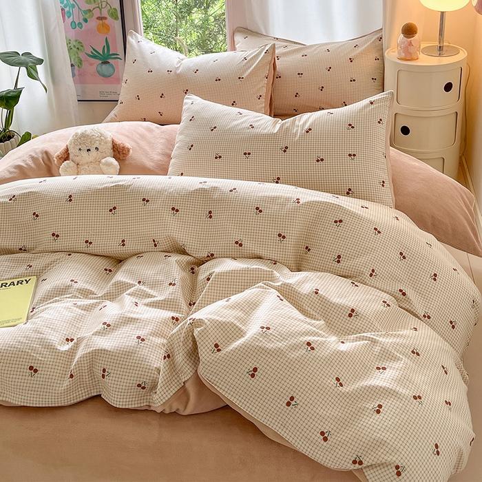 91家纺网 家纺一手货源 找家纺 瑞莱 2025新款秋冬网红款棉加绒四件套 棉绒樱姿