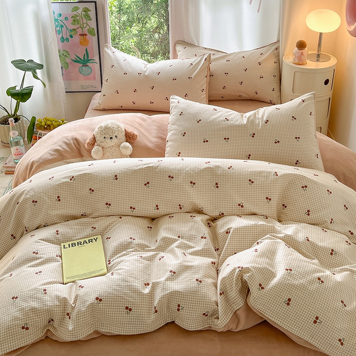 91家纺网 家纺一手货源 找家纺 瑞莱 2025新款秋冬网红款棉加绒四件套 棉绒樱姿