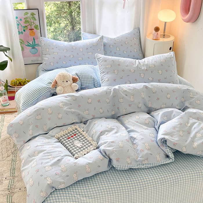 91家纺网 家纺一手货源 找家纺 瑞莱 2025新款秋冬网红款棉加绒四件套 玉兔仙子