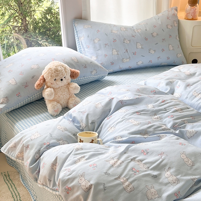 91家纺网 家纺一手货源 找家纺 瑞莱 2025新款秋冬网红款棉加绒四件套 玉兔仙子