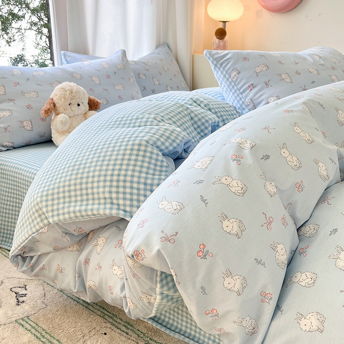 91家纺网 家纺一手货源 找家纺 瑞莱 2025新款秋冬网红款棉加绒四件套 玉兔仙子