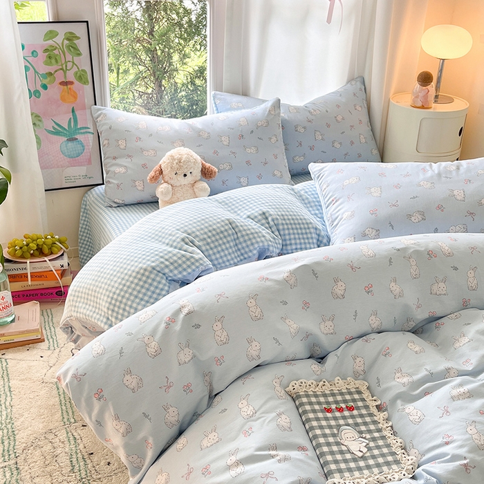 91家纺网 家纺一手货源 找家纺 瑞莱 2025新款秋冬网红款棉加绒四件套 玉兔仙子