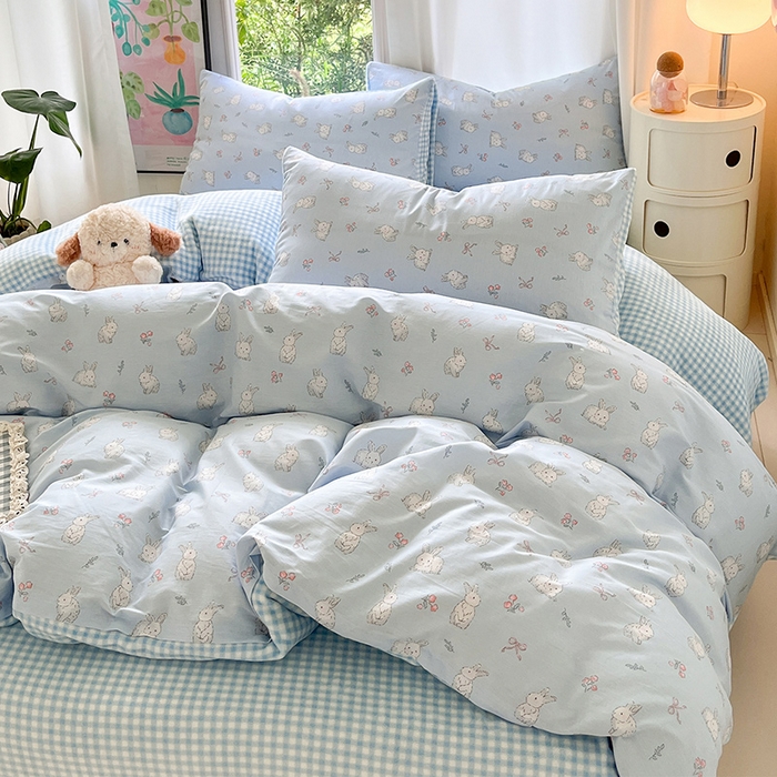 91家纺网 家纺一手货源 找家纺 瑞莱 2025新款秋冬网红款棉加绒四件套 玉兔仙子