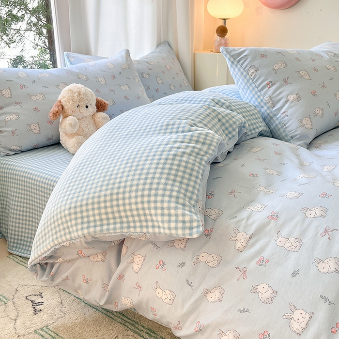 91家纺网 家纺一手货源 找家纺 瑞莱 2025新款秋冬网红款棉加绒四件套 玉兔仙子