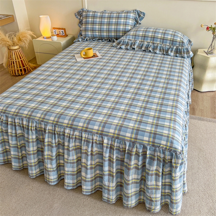 91家纺网 家纺一手货源 找家纺 （总）糯米猪家纺 2024新款全棉水洗棉床裙