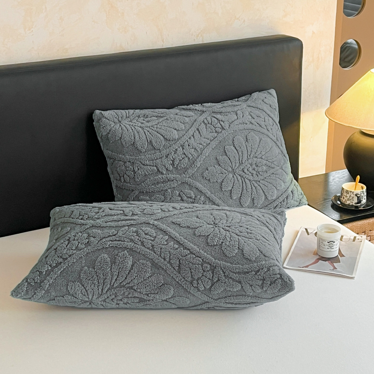 91家纺网 家纺一手货源 找家纺 莱家富 2026新款塔芙绒舒棉绒单层毯-繁花系列（可供跨境外贸抽空压缩爆款首选） 繁花-深灰