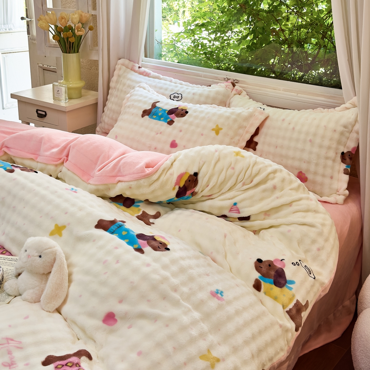 91家纺网 家纺一手货源 找家纺 （总）梦莱斯 2025秋冬新款高克重牛奶绒四件套