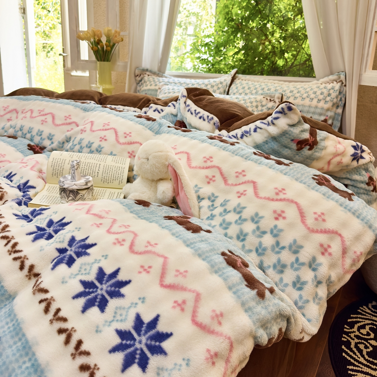 91家纺网 家纺一手货源 找家纺 （总）梦莱斯 2025秋冬新款高克重牛奶绒四件套