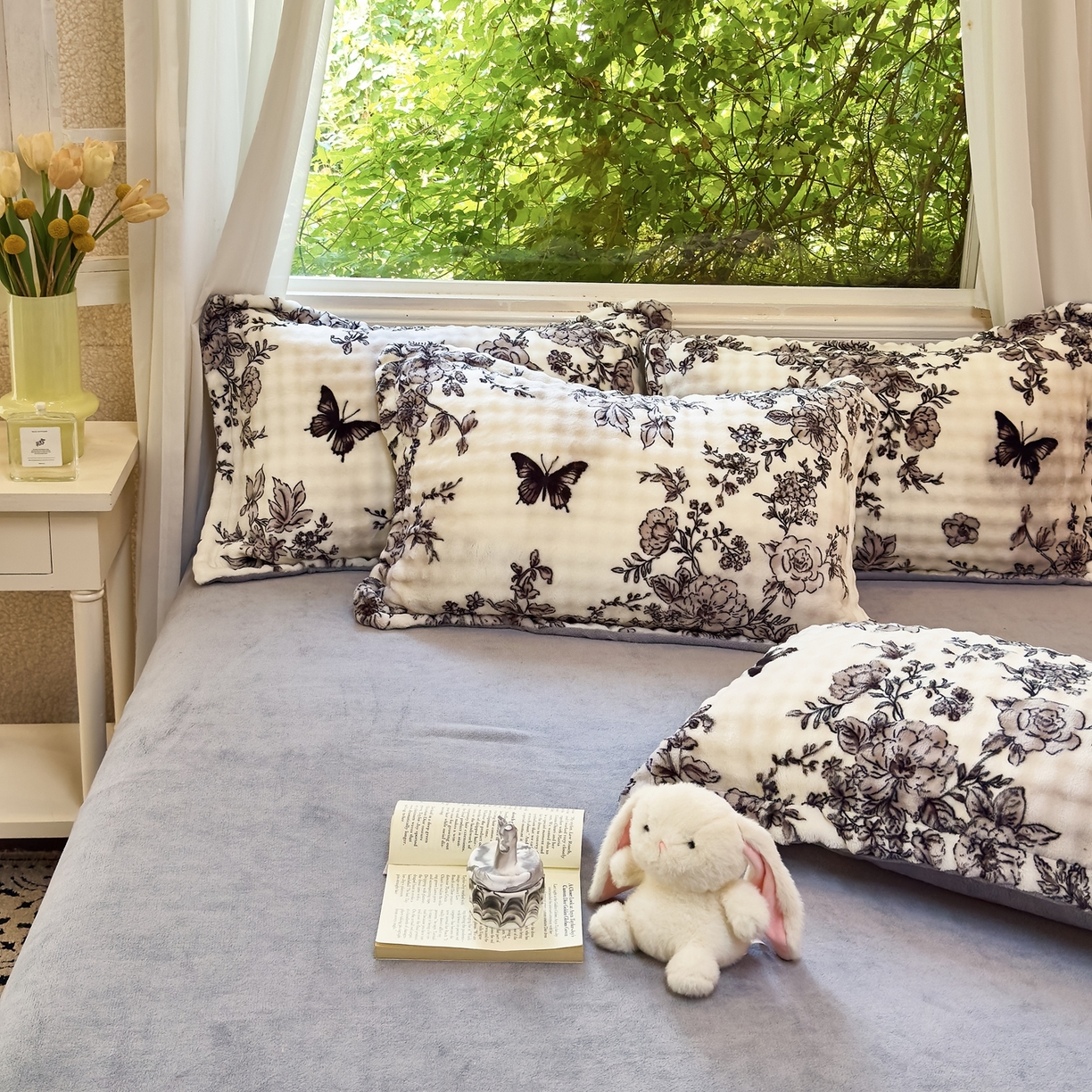 91家纺网 家纺一手货源 找家纺 梦莱斯 2025秋冬新款高克重牛奶绒四件套 奥黛丽