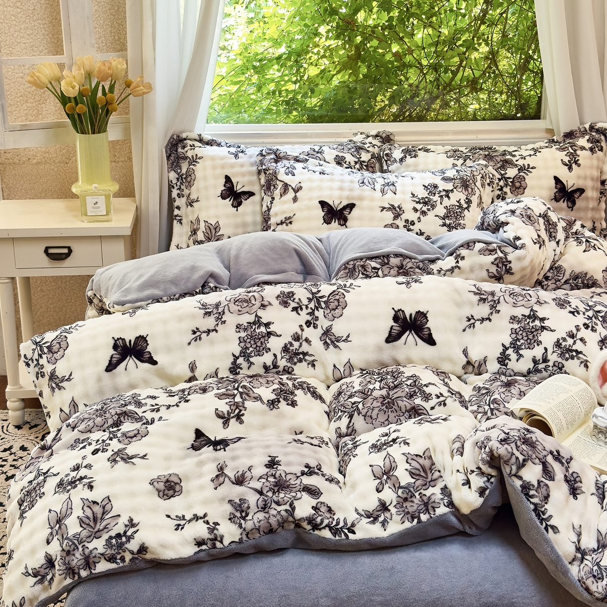 91家纺网 家纺一手货源 找家纺 梦莱斯 2025秋冬新款高克重牛奶绒四件套 奥黛丽