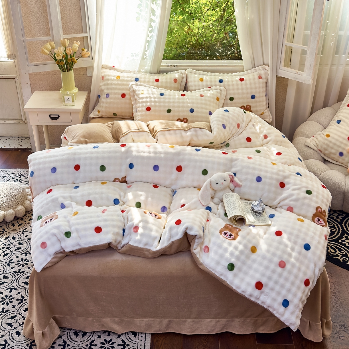 91家纺网 家纺一手货源 找家纺 梦莱斯 2025秋冬新款高克重牛奶绒四件套 布布