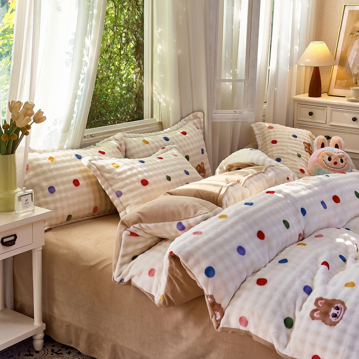 91家纺网 家纺一手货源 找家纺 梦莱斯 2025秋冬新款高克重牛奶绒四件套 布布