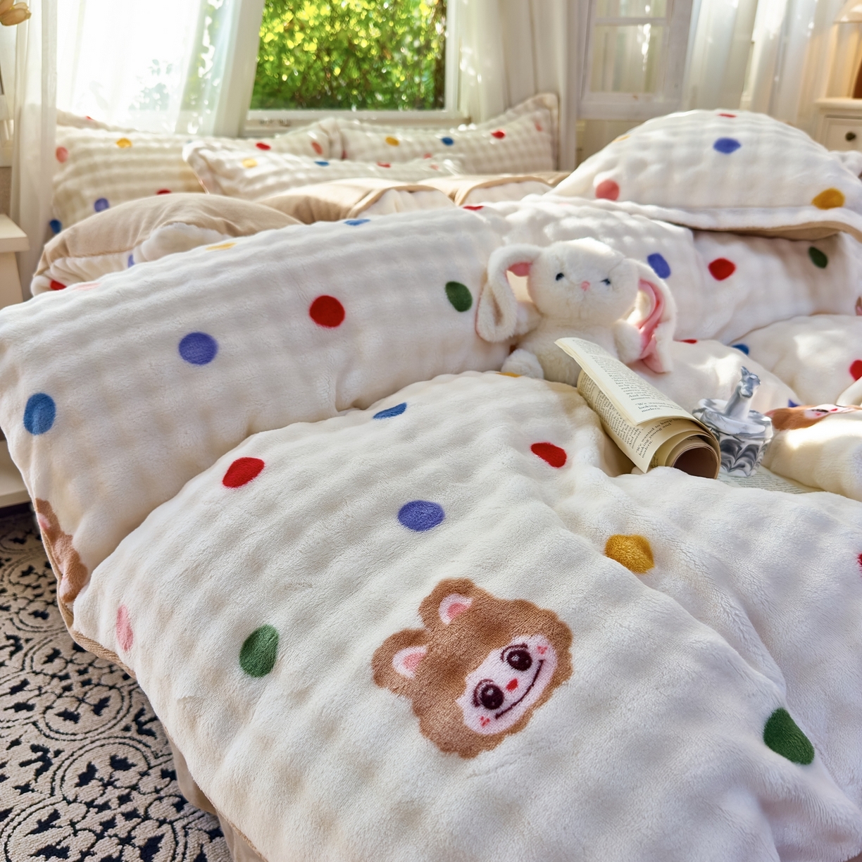 91家纺网 家纺一手货源 找家纺 梦莱斯 2025秋冬新款高克重牛奶绒四件套 布布