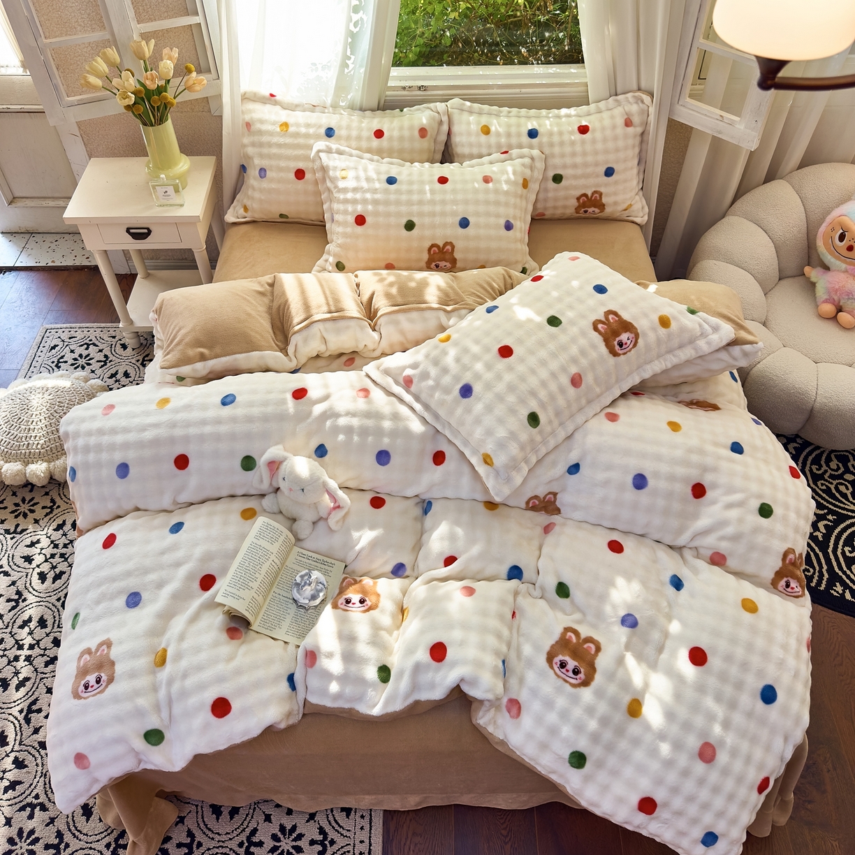 91家纺网 家纺一手货源 找家纺 梦莱斯 2025秋冬新款高克重牛奶绒四件套 布布