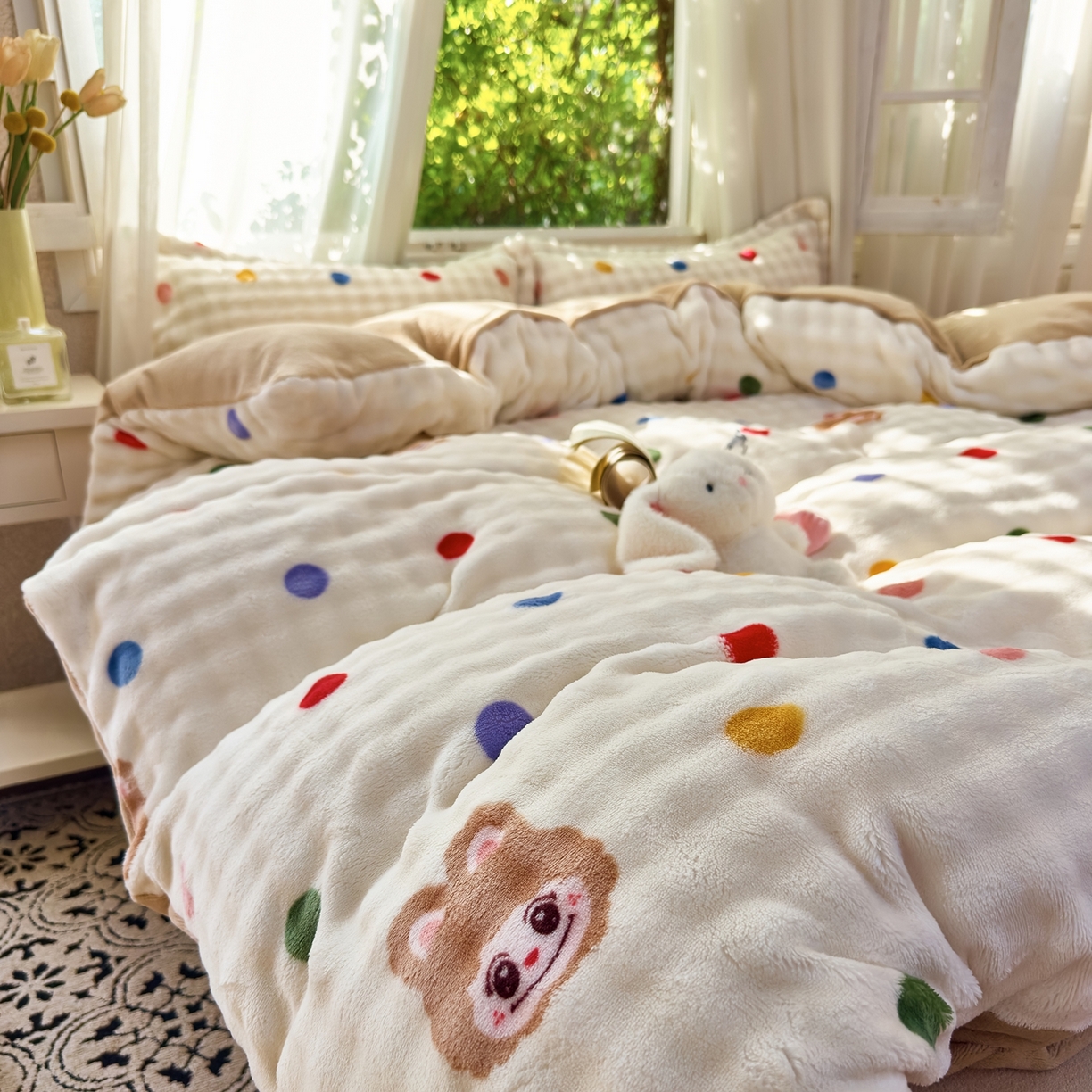 91家纺网 家纺一手货源 找家纺 梦莱斯 2025秋冬新款高克重牛奶绒四件套 布布