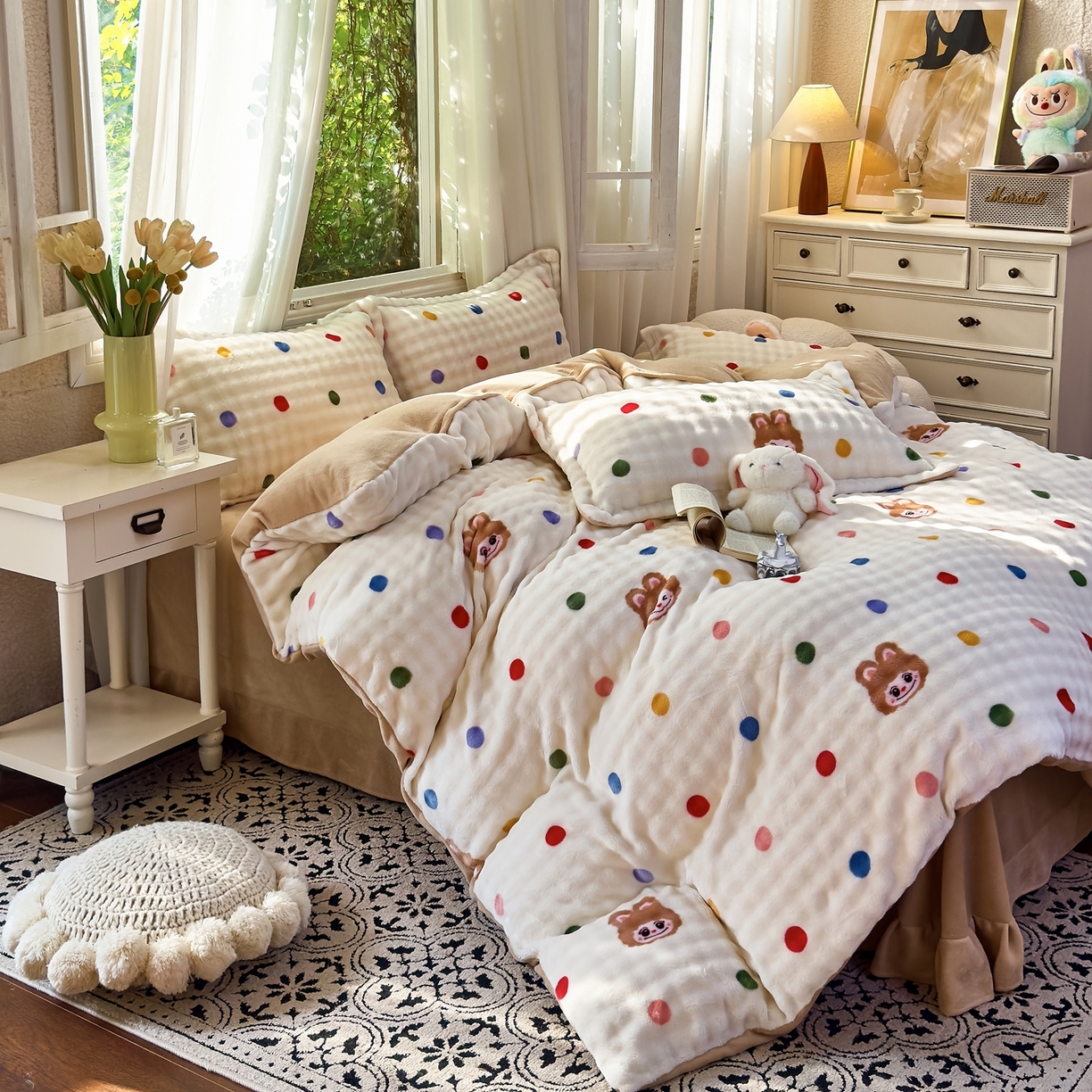 91家纺网 家纺一手货源 找家纺 梦莱斯 2025秋冬新款高克重牛奶绒四件套 布布