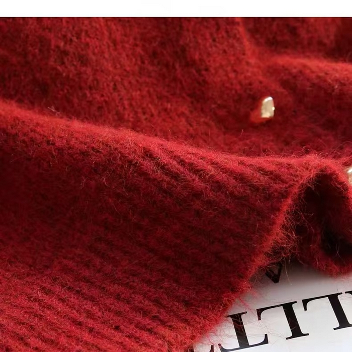 91家纺网 家纺一手货源 找家纺 （总）洛兰沙家居馆 只代发小香风毛衣女春秋慵懒可爱甜美蕾丝圆领针织开衫短款外套温柔上衣