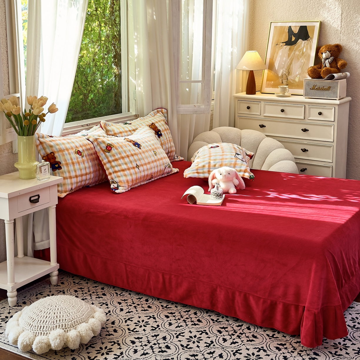 91家纺网 家纺一手货源 找家纺 梦莱斯 2025秋冬新款高克重牛奶绒四件套 杰瑞猫咪