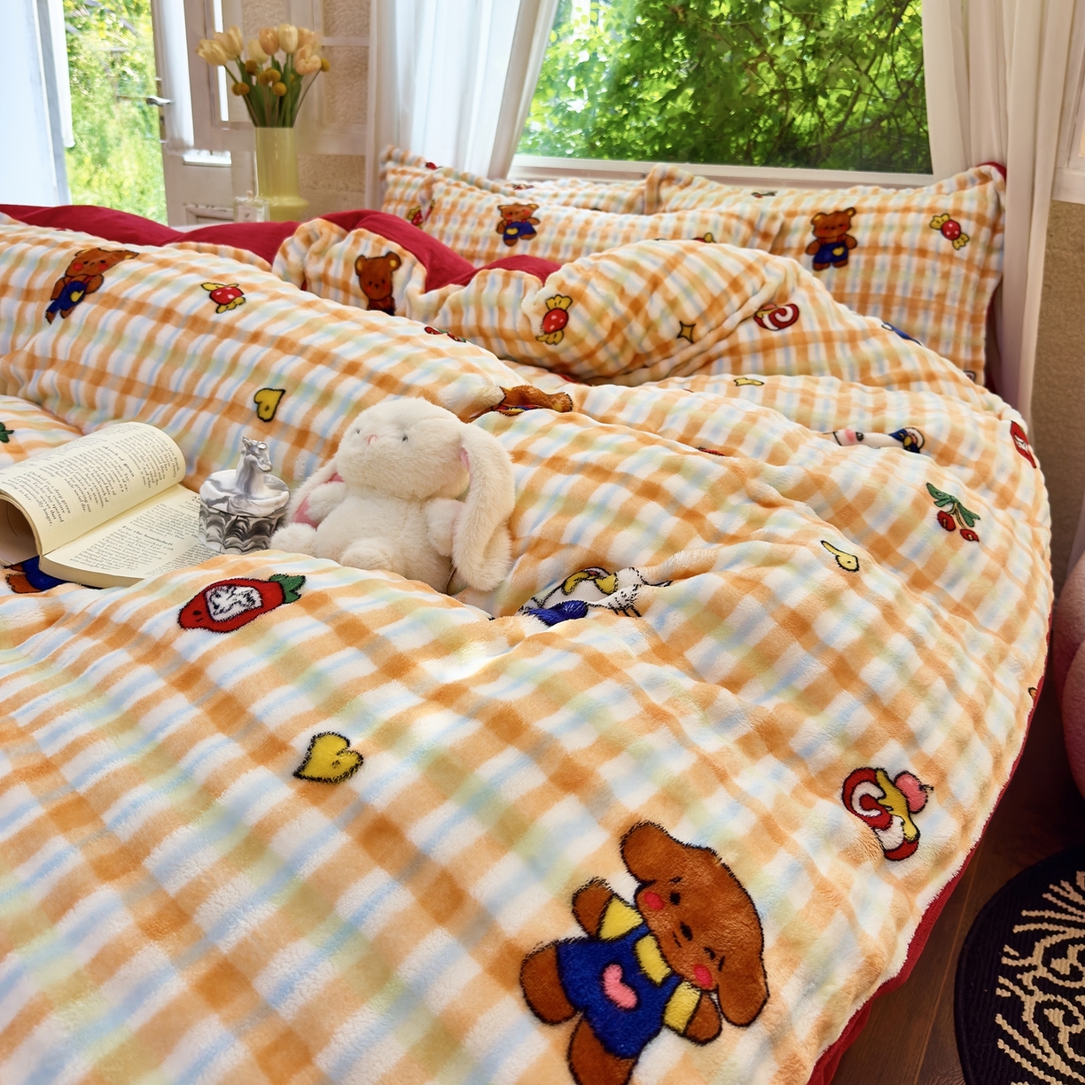 梦莱斯 2025秋冬新款高克重牛奶绒四件套 杰瑞猫咪