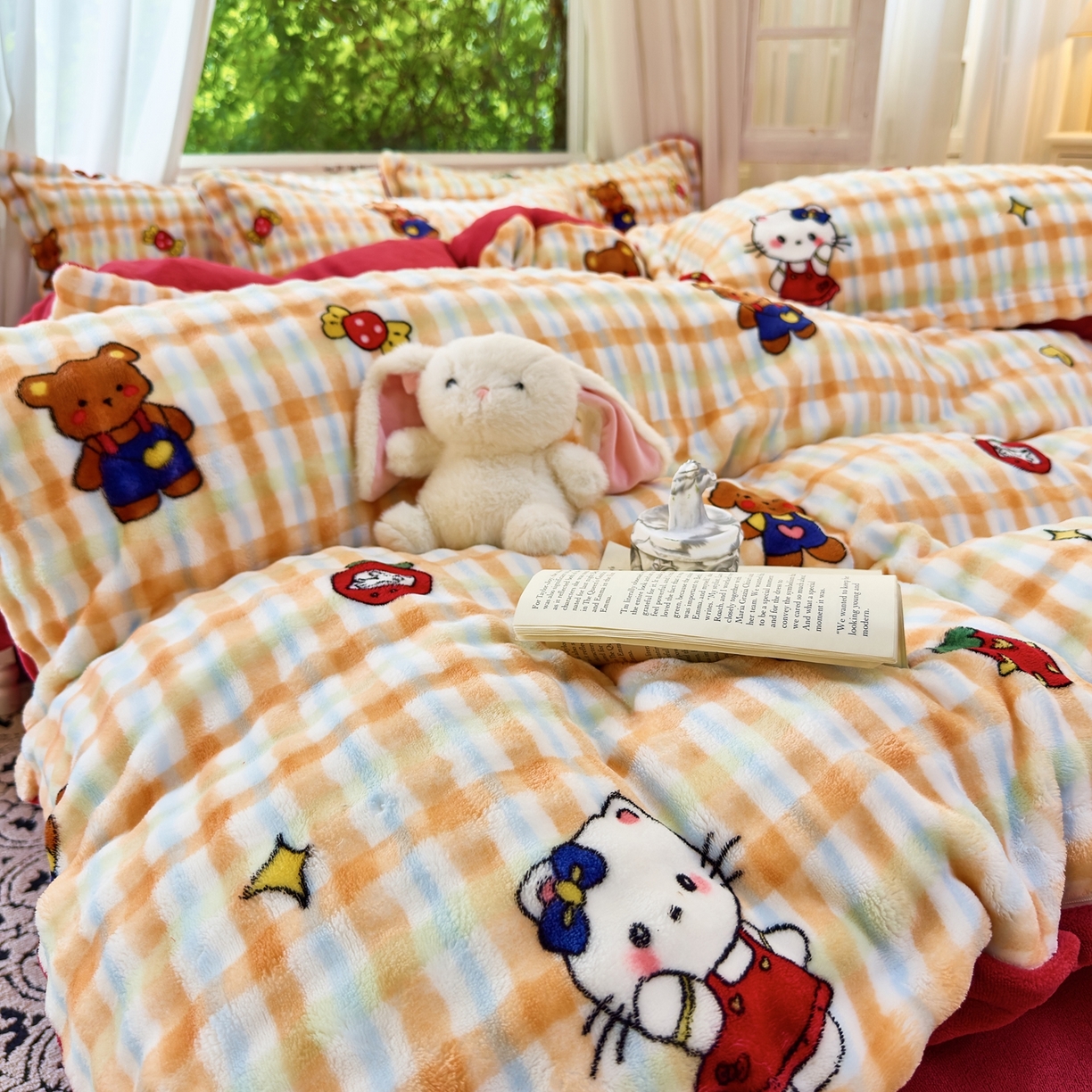 91家纺网 家纺一手货源 找家纺 梦莱斯 2025秋冬新款高克重牛奶绒四件套 杰瑞猫咪