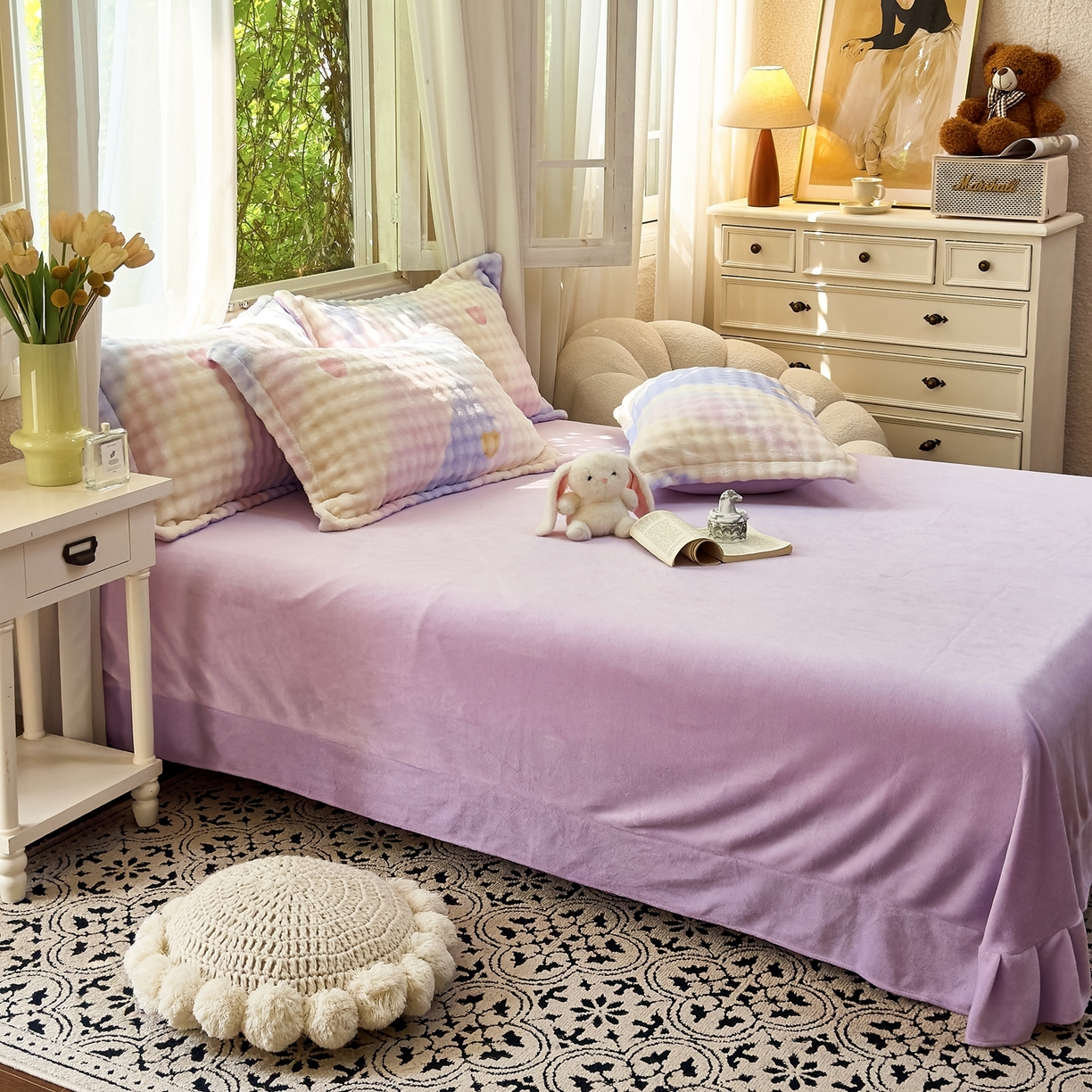 91家纺网 家纺一手货源 找家纺 梦莱斯 2025秋冬新款高克重牛奶绒四件套 梦幻星空