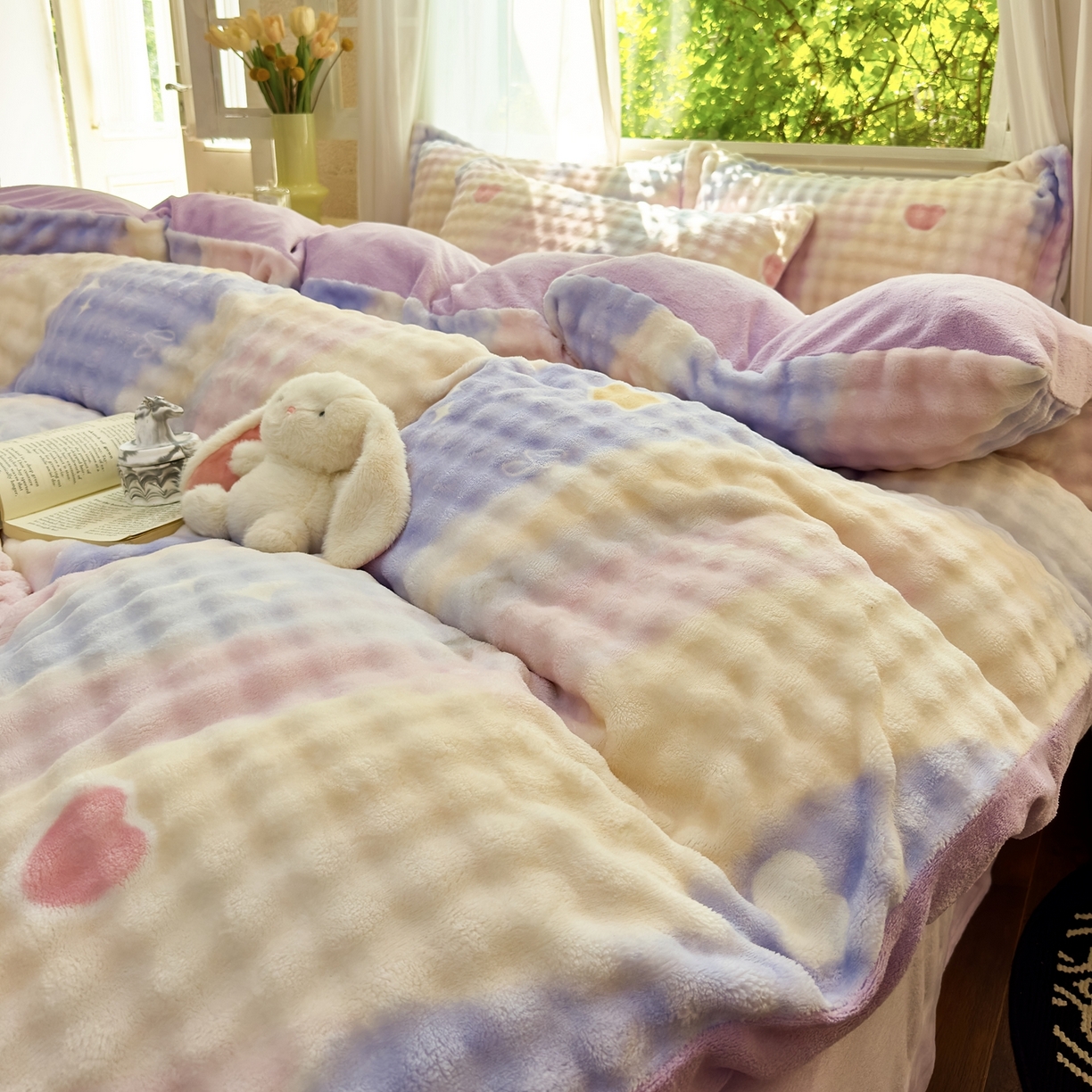 梦莱斯 2025秋冬新款高克重牛奶绒四件套 梦幻星空