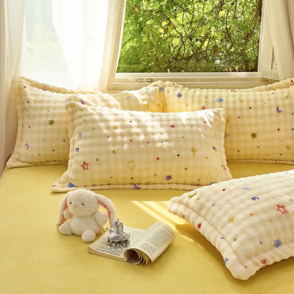 91家纺网 家纺一手货源 找家纺 梦莱斯 2025秋冬新款高克重牛奶绒四件套 奶油起司