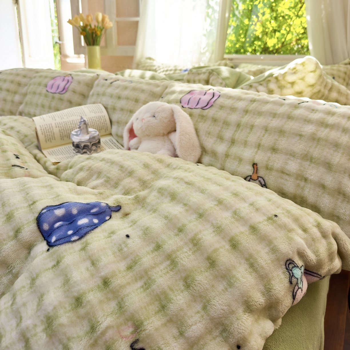 91家纺网 家纺一手货源 找家纺 梦莱斯 2025秋冬新款高克重牛奶绒四件套 小南瓜