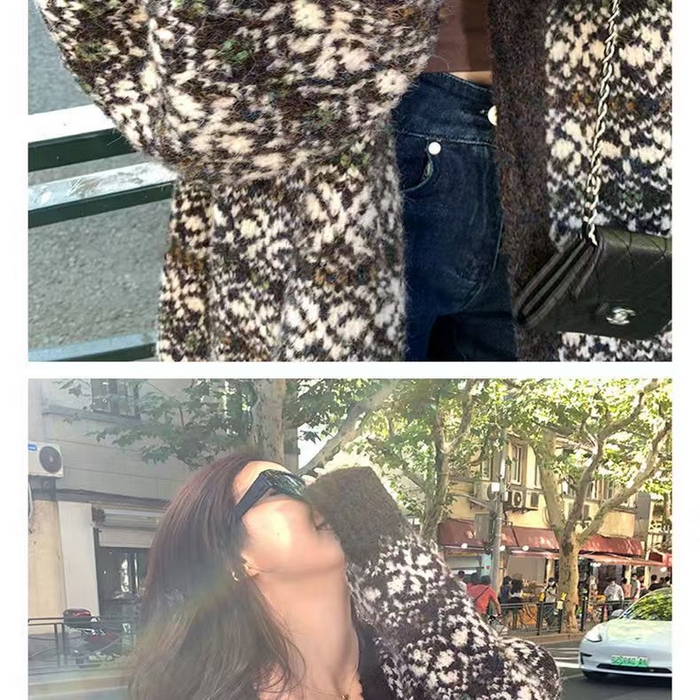 91家纺网 家纺一手货源 找家纺 （总）洛兰沙家居馆 只代发 拉风针织开衫女秋季新款慵懒风长款流苏设计感软糯时尚宽松毛衣女大衣