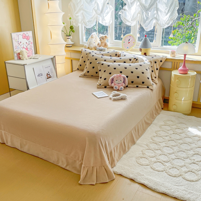 91家纺网 家纺一手货源 找家纺 一比一  2025新款双面牛奶绒四件套 卡布奇诺