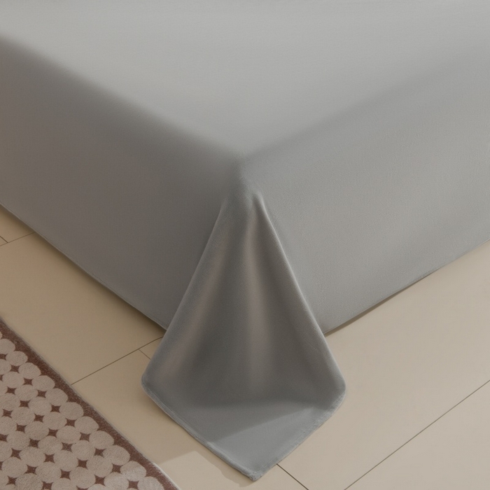 91家纺网 家纺一手货源 找家纺 优家居 2025新款加厚兔毛绒四件套 水波兔-灰