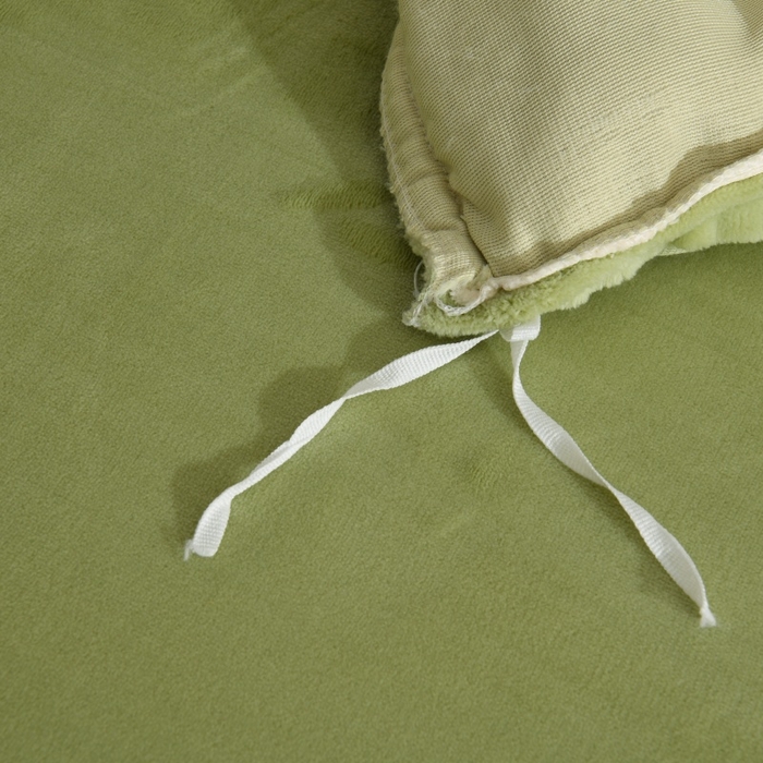 91家纺网 家纺一手货源 找家纺 优家居 2025新款加厚兔毛绒四件套 水波兔-绿