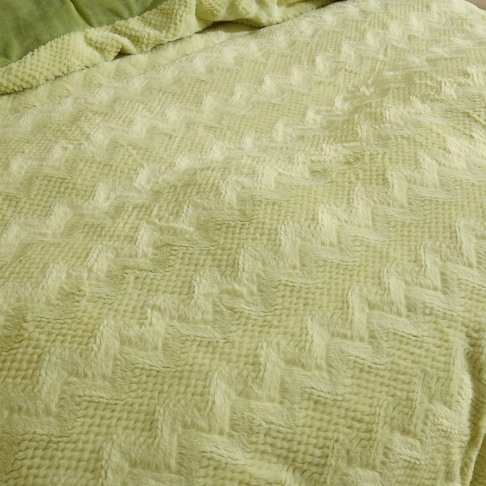 91家纺网 家纺一手货源 找家纺 优家居 2025新款加厚兔毛绒四件套 水波兔-绿