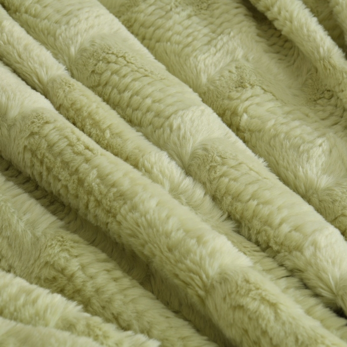 91家纺网 家纺一手货源 找家纺 优家居 2025新款加厚兔毛绒四件套 水波兔-绿