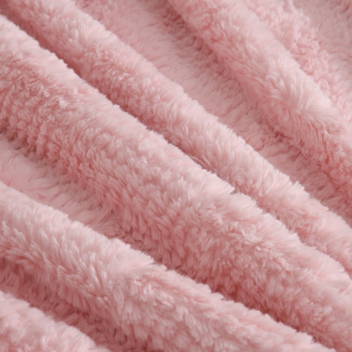 91家纺网 家纺一手货源 找家纺 优家居 2025新款加厚兔毛绒四件套 水波兔-粉