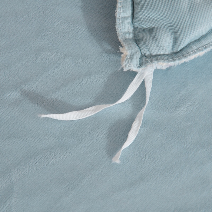 91家纺网 家纺一手货源 找家纺 优家居 2025新款加厚兔毛绒四件套 水波兔-蓝