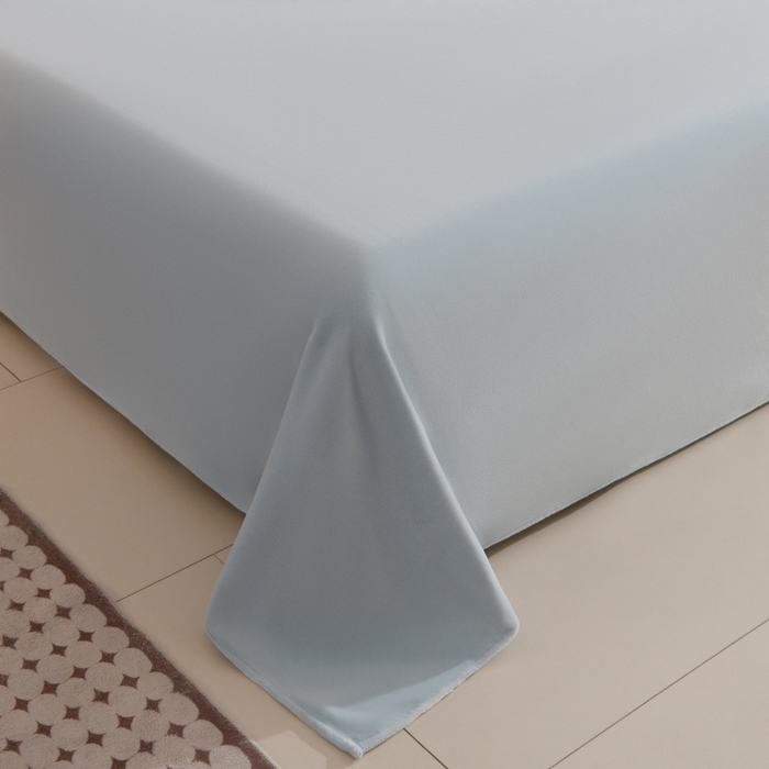 91家纺网 家纺一手货源 找家纺 优家居 2025新款加厚兔毛绒四件套 水波兔-蓝