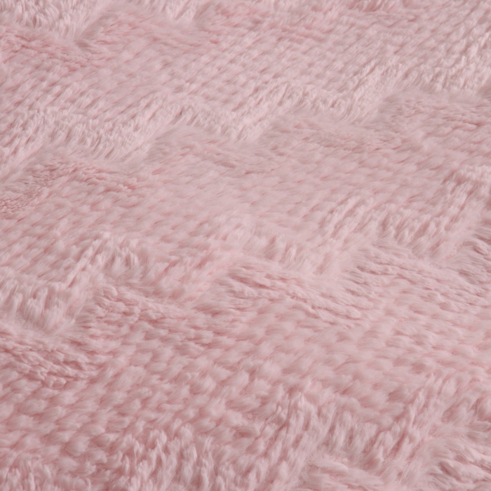 91家纺网 家纺一手货源 找家纺 优家居 2025新款加厚兔毛绒四件套 水波兔-粉