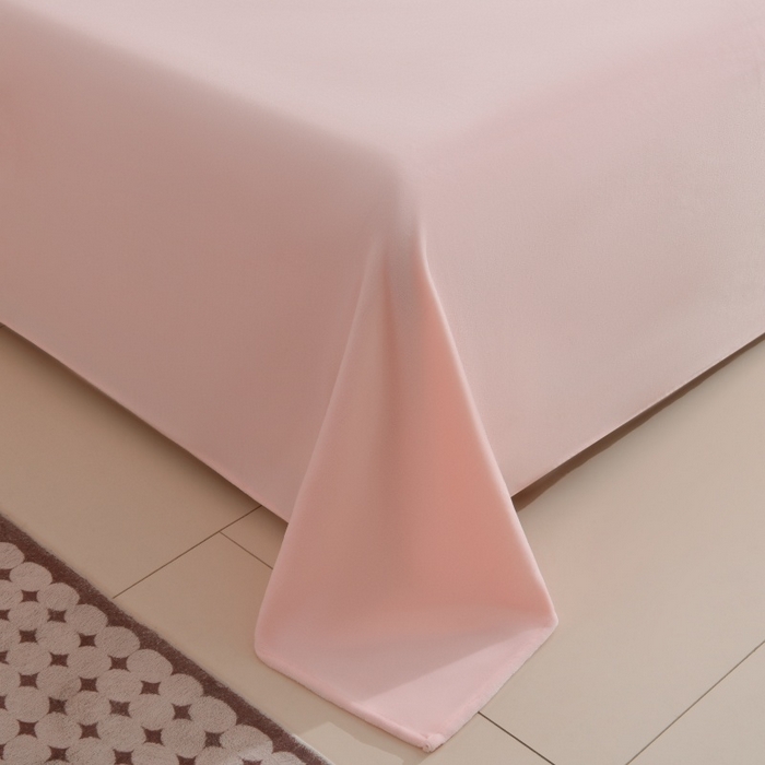 91家纺网 家纺一手货源 找家纺 优家居 2025新款加厚兔毛绒四件套 水波兔-白粉